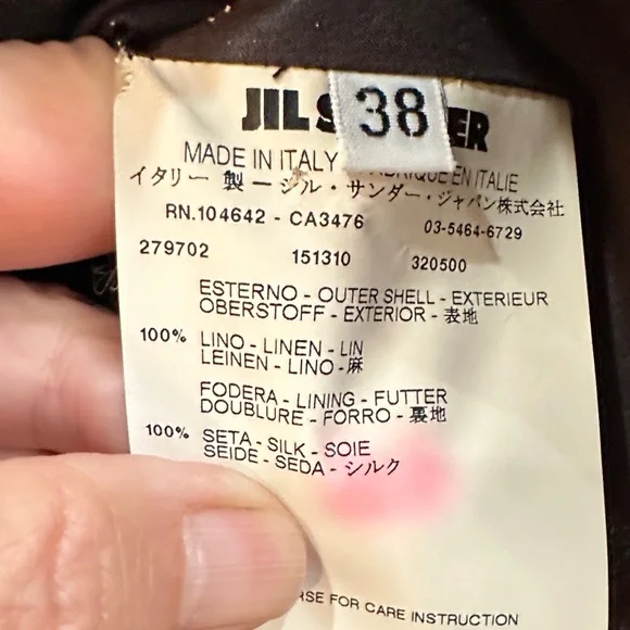 Jil Sander linen/silk Women's Dark Brown Cropped Blazer size 2 - Picture 4 of 4